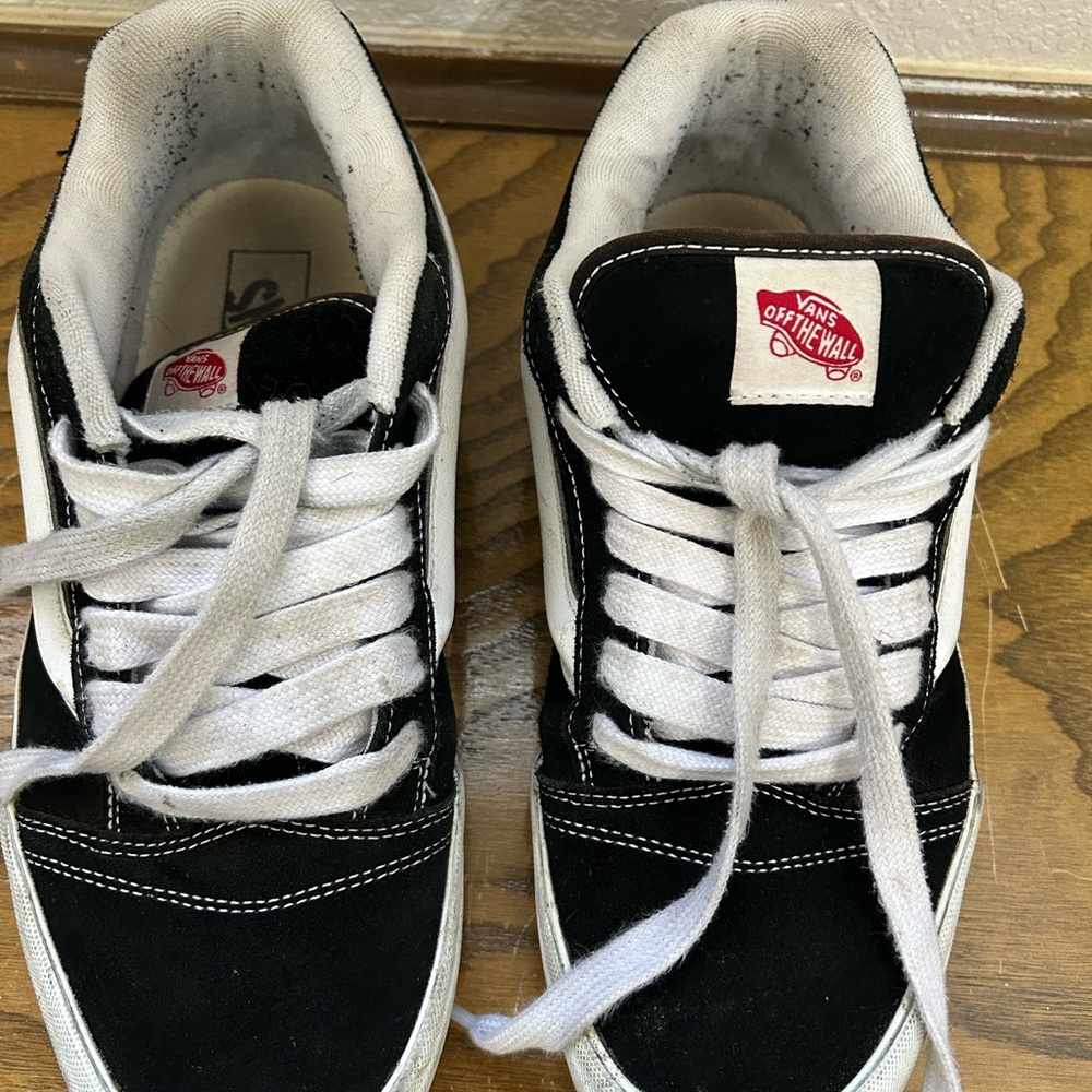 Vans Black and White Low-Top Skate Sneakers-men’s